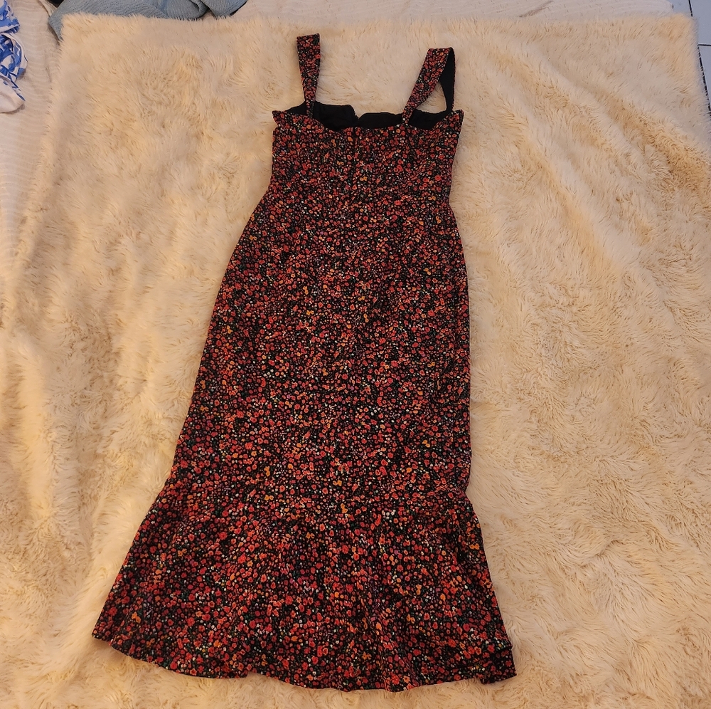 Anthropologie Hutch Floral Midi Dress Balconette Bust Size Extra Small - Picture 10 of 11